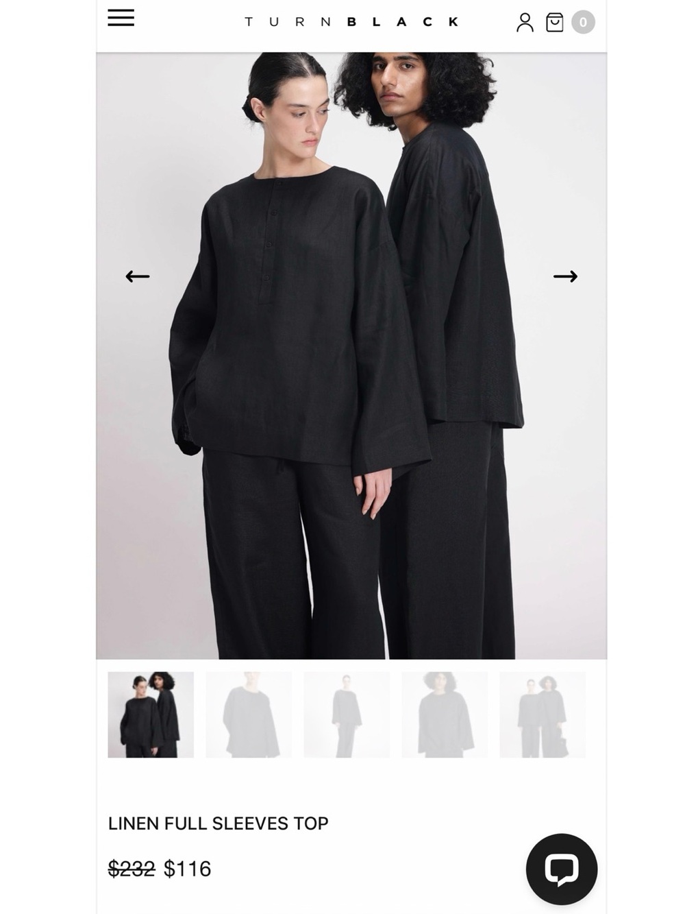Turnblack Linen Boatneck Dolman Sleeve Tunic